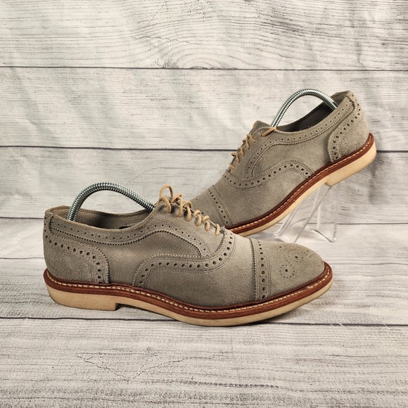 Allen Edmonds Other - Allen Edmonds Strandmok Men's Size 8.5D Cap Toe Gray Suede Oxford Vibram Gumlite